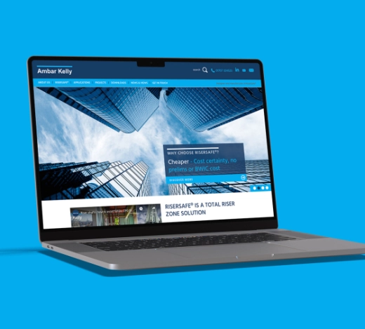 Desktop and mobile visuals of manufacturer, Ambar Kelly's new website